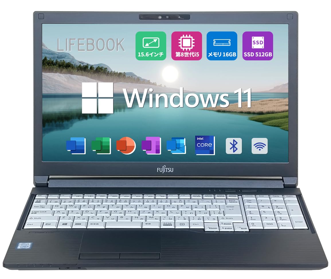 美品★ 15.6 富士通 ノートPC LIFEBOOK A579/A Core i5-8365U windows11 pro 16GB SSD256GB  カメラあり オフィス (B505) 店長おすすめ第8世代i5パソコン 中古パソコン 富士通 LIFEBOOK A579/A